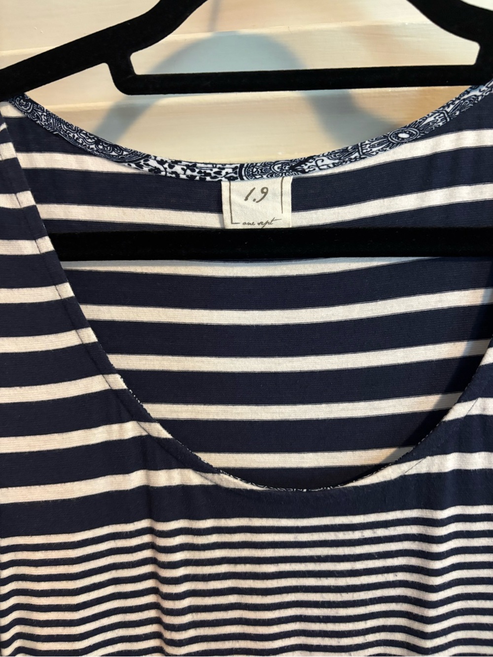 Striped Navy and White Scoop Neck Dress - 1.9 one sept
